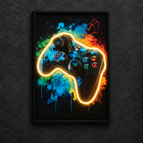 Control Xbox 360 — main artwork, neon on