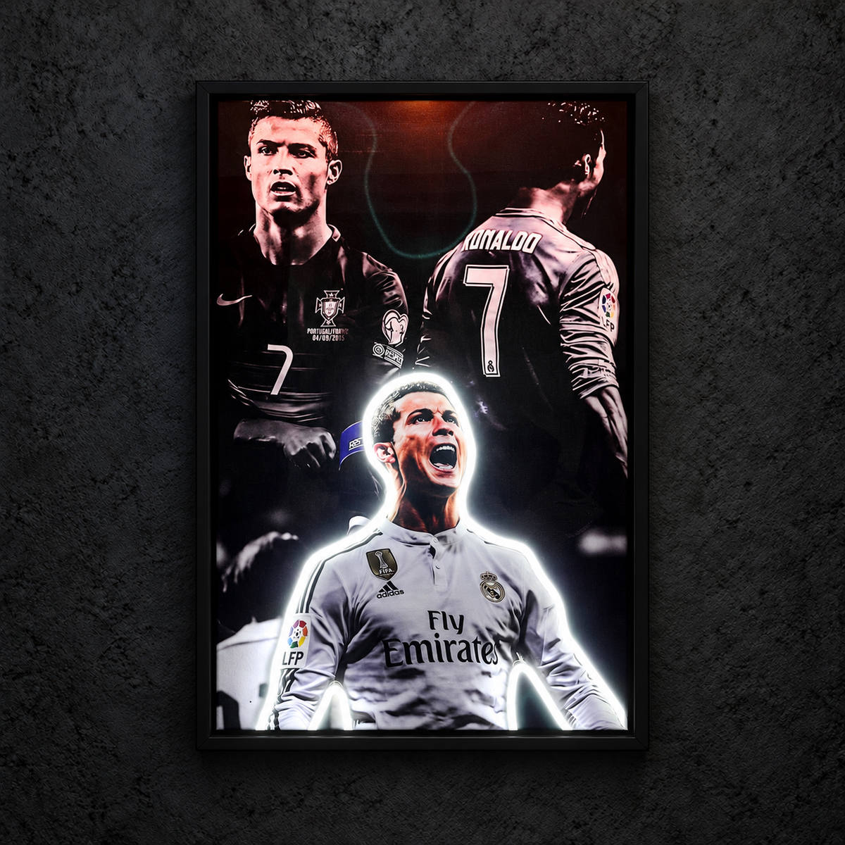 Cristiano Ronaldo — main artwork, neon on