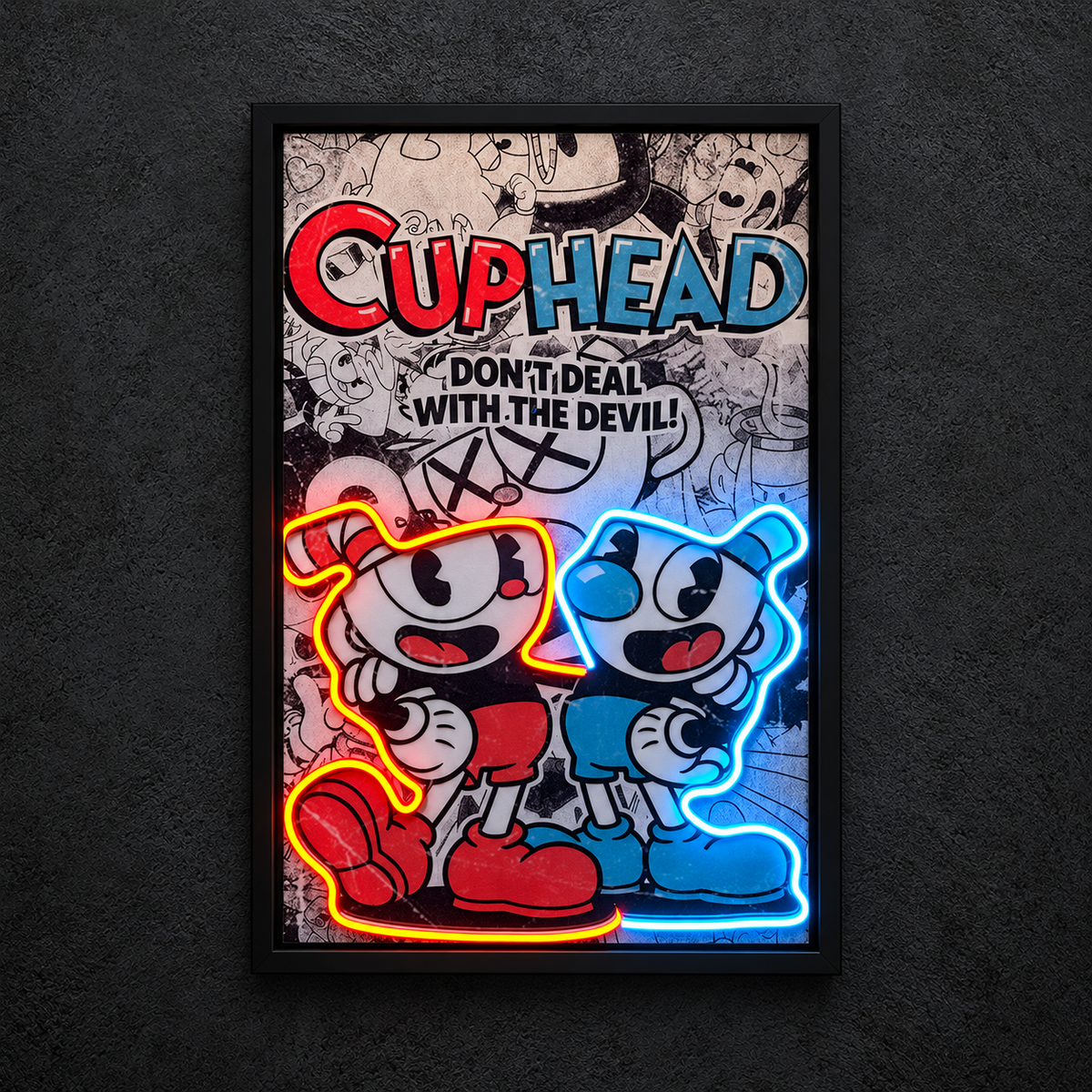 CupHead — main artwork, neon on
