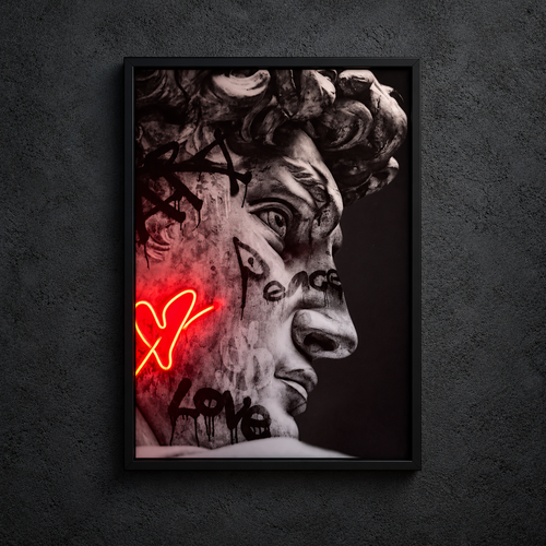 David Art love — main artwork, neon on