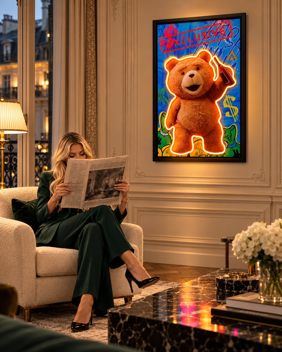 Exclusive Ted — interior view, neon on