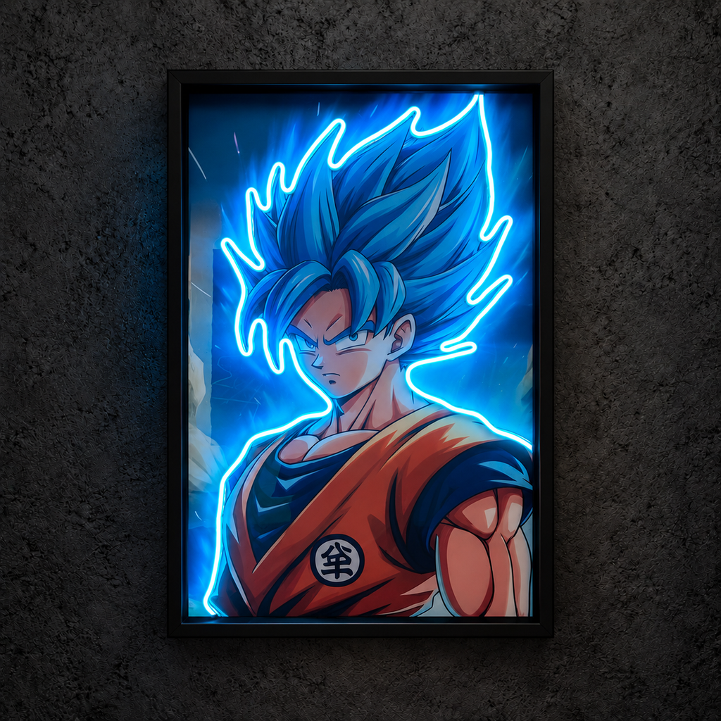 Goku SSJ Blue — main artwork, neon on