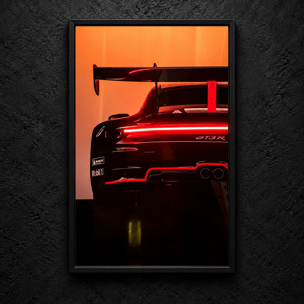 Porsche — main artwork, neon on