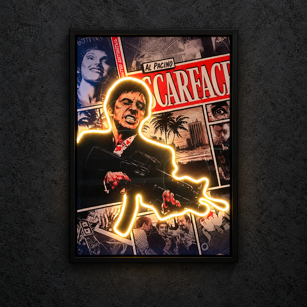 Scarface — main artwork, neon on