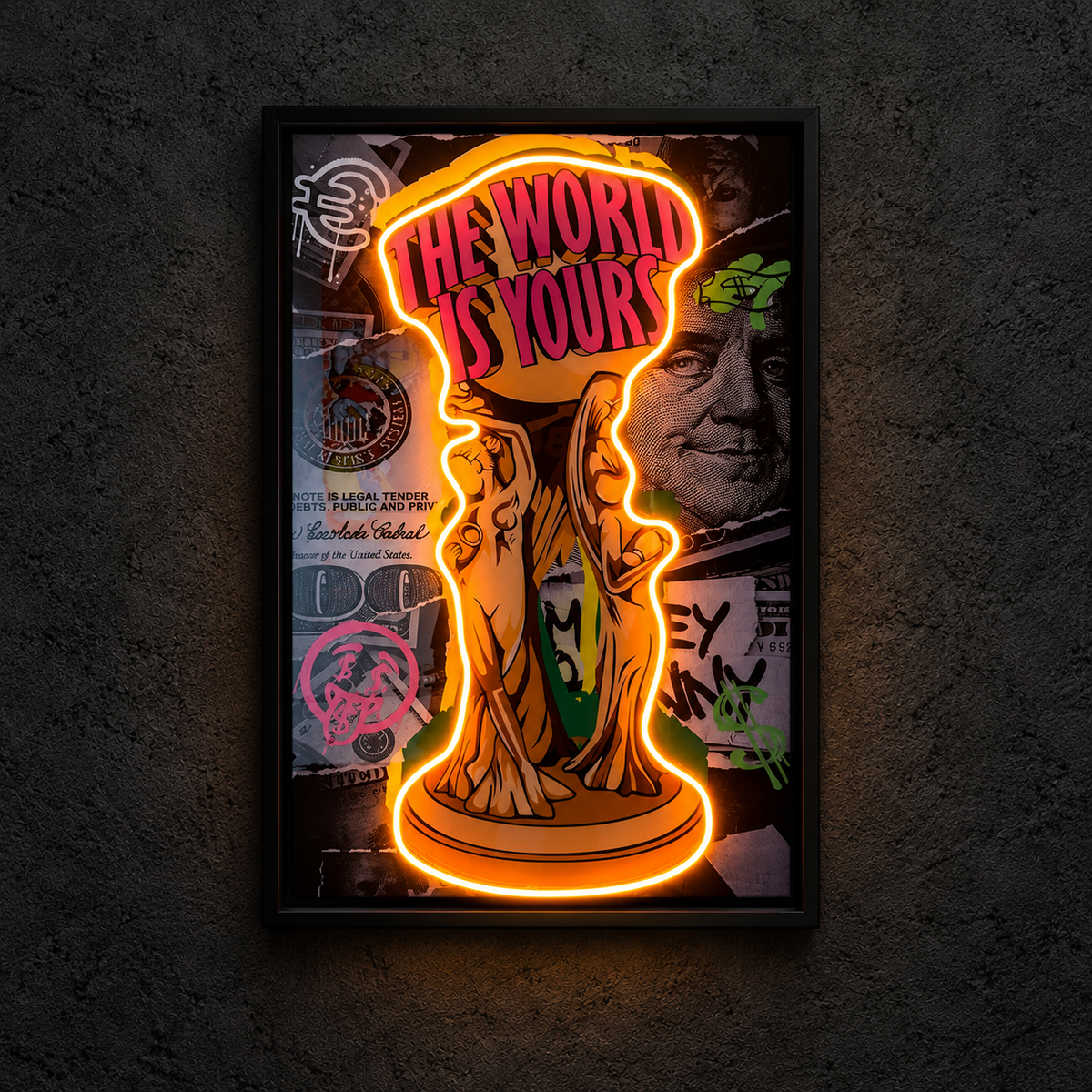 The World Is Yours — main artwork, neon on