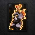 Tom & Jerry — main artwork, neon on